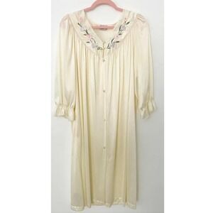 Vintage Vanity Fair Embridered Satinlike Robe XXL Feminine Y2K Cottage Victorian